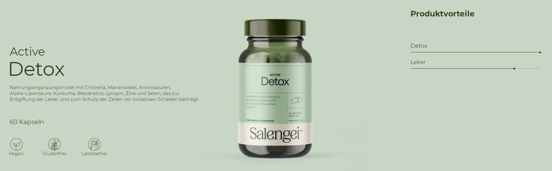 Active Detox - Natürliche Leberentgiftung - 60 Kapseln - Salengei™ image 1