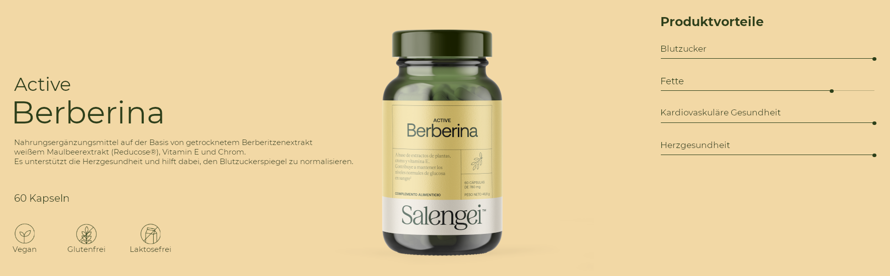 Active Berberina -  Berberin + Vitamin E + Chrom - 60 Kapseln - Salengei™ image 1
