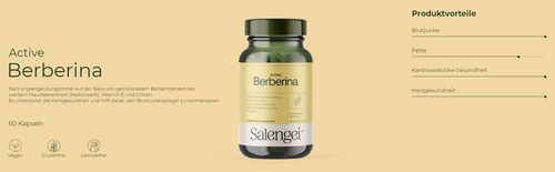 Active Berberina -  Berberin + Vitamin E + Chrom - 60 Kapseln - Salengei™ image 1