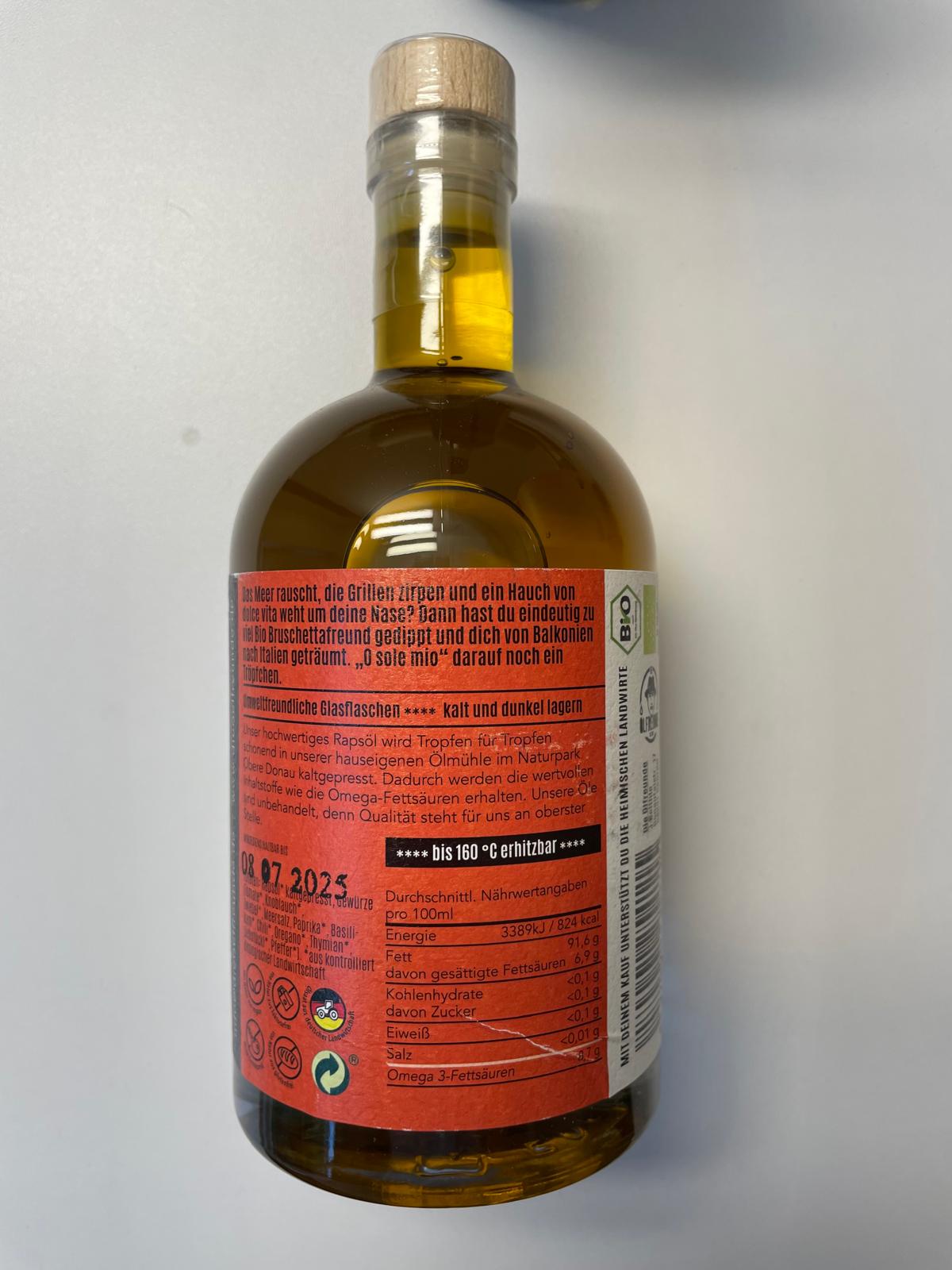 Bruschettafreund - BIO Rapsöl mit Bruschetta Gewürzen - Die Ölfreunde - 500ml image 3