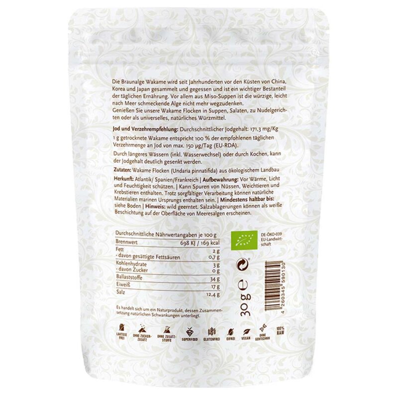 Wakame Flocken (Bio) - 30 g - PureRaw image 1