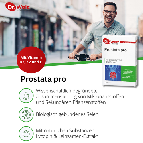 Dr. Wolz Prostata pro Kapseln mit Lignanen und Lycopin - 40 Kapseln image 1