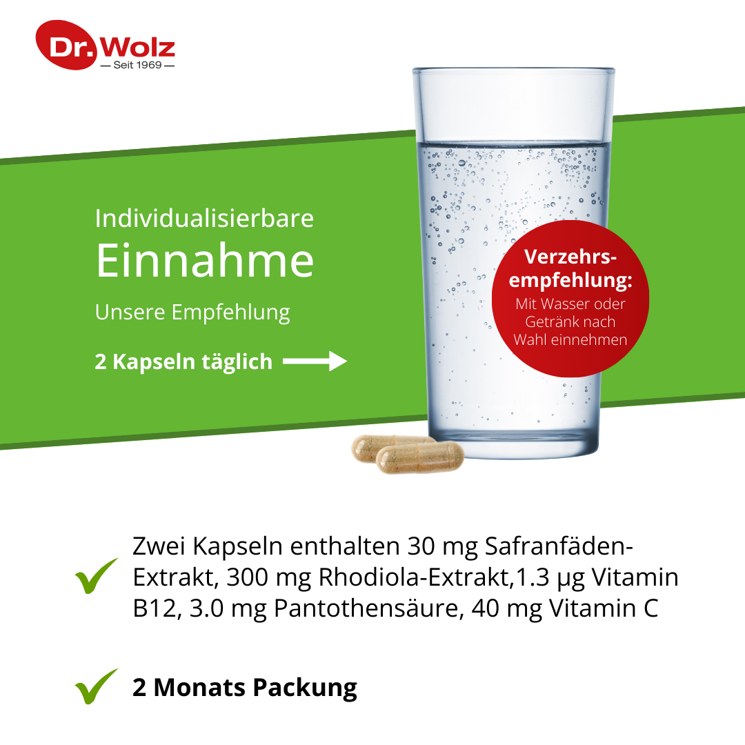 Dr. Wolz Safran + Rhodiola-Extrakt - 120 Kapseln - mentales Wohlbefinden image 6