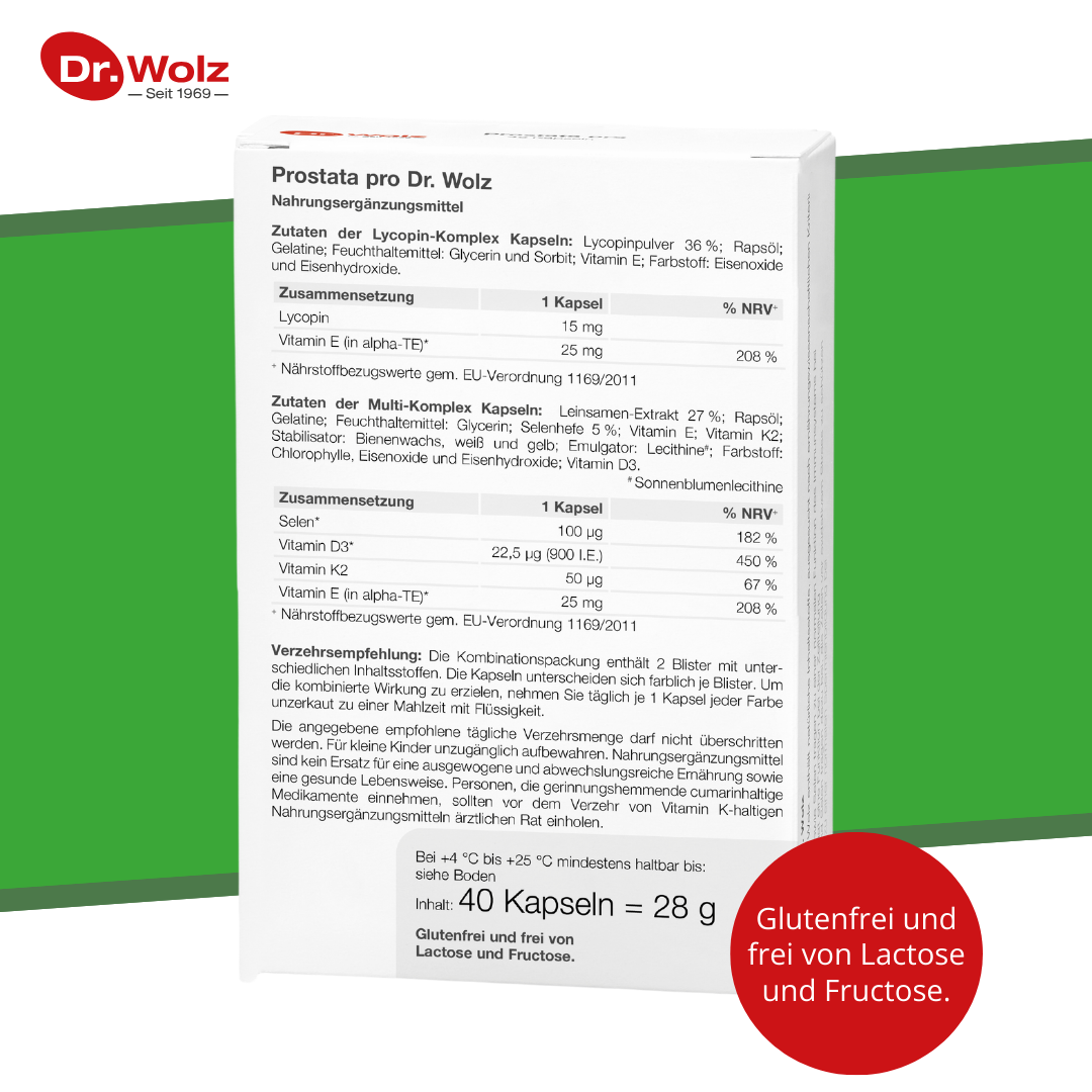 Dr. Wolz Prostata pro Kapseln mit Lignanen und Lycopin - 40 Kapseln image 4