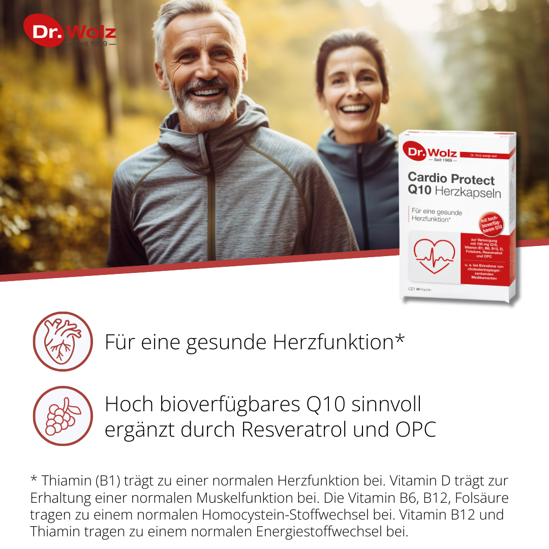 Dr. Wolz Cardio Protect Q10 - 40 Kapseln mit Q10, Vitaminen, Resveratrol und OPC image 1