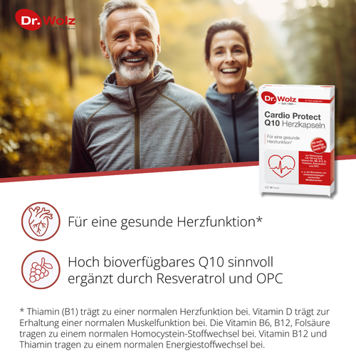 Dr. Wolz Cardio Protect Q10 - 40 Kapseln mit Q10, Vitaminen, Resveratrol und OPC image 1
