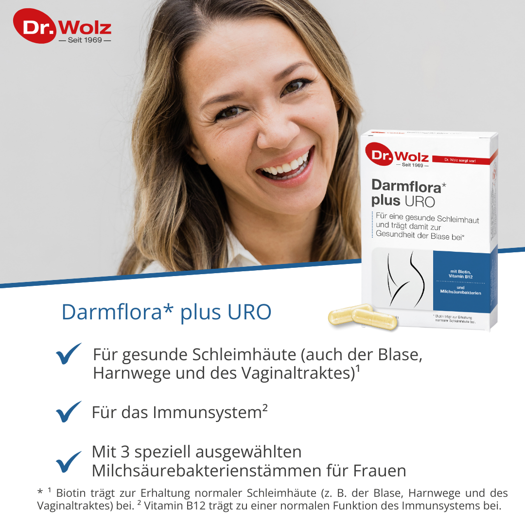 Dr. Wolz Darmflora plus URO - 40 Kapseln - Schleimhäute und Blasengesundheit image 1