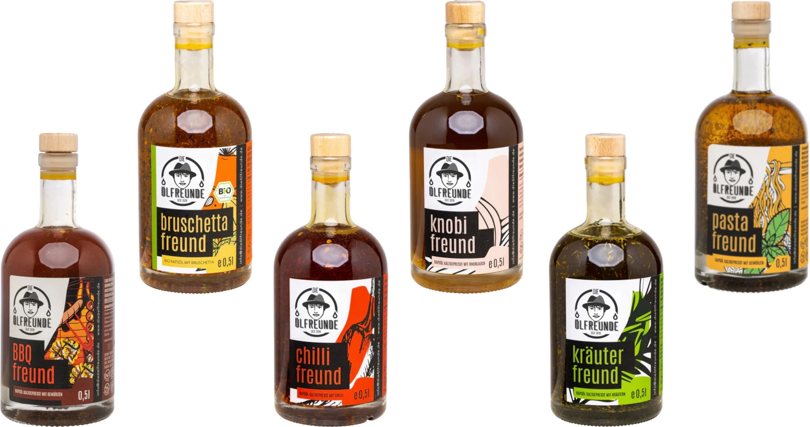 Ölfreunde 6er Vorteilspaket: 6 x 500 ml Würzöl image 0