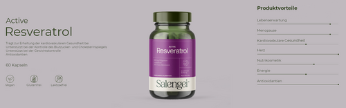 Active Resveratrol - Herzgesundheit und Menopause - 60 Kapseln - Salengei™ image 1