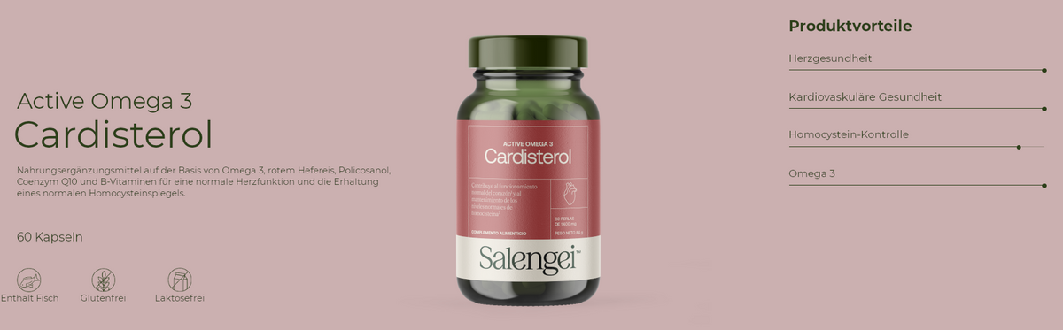 Active Omega 3 Cardisterol - Herzgesundheit  - 60 Kapseln - Salengei™ image 1