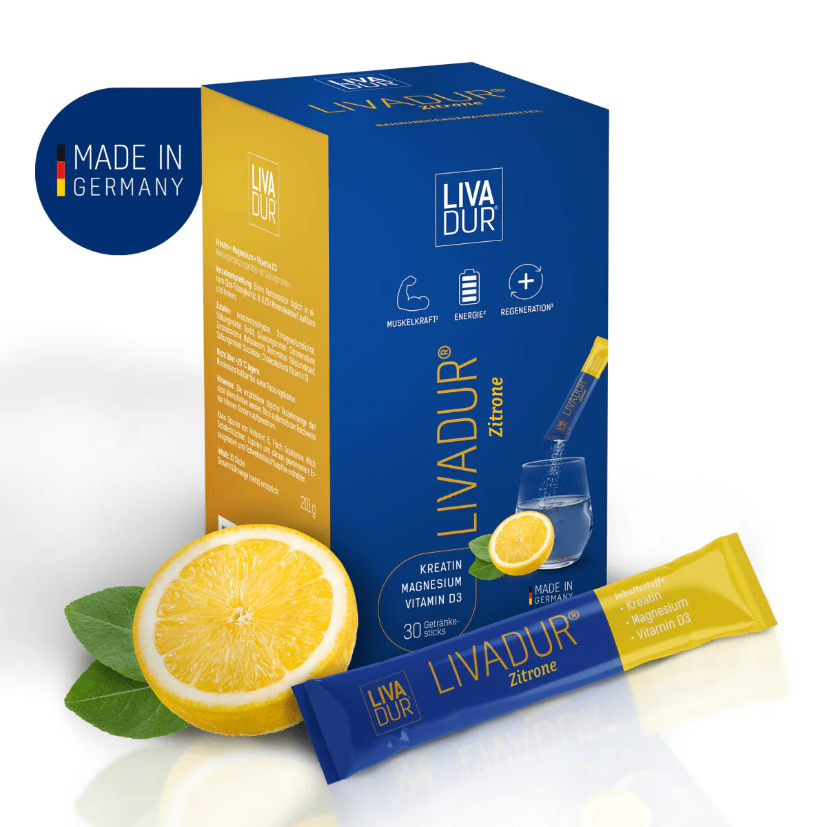 LIVADUR® Zitronengeschmack - Aktivkomplex mit Kreatin, Magnesium u. Vitamin D3 image 0