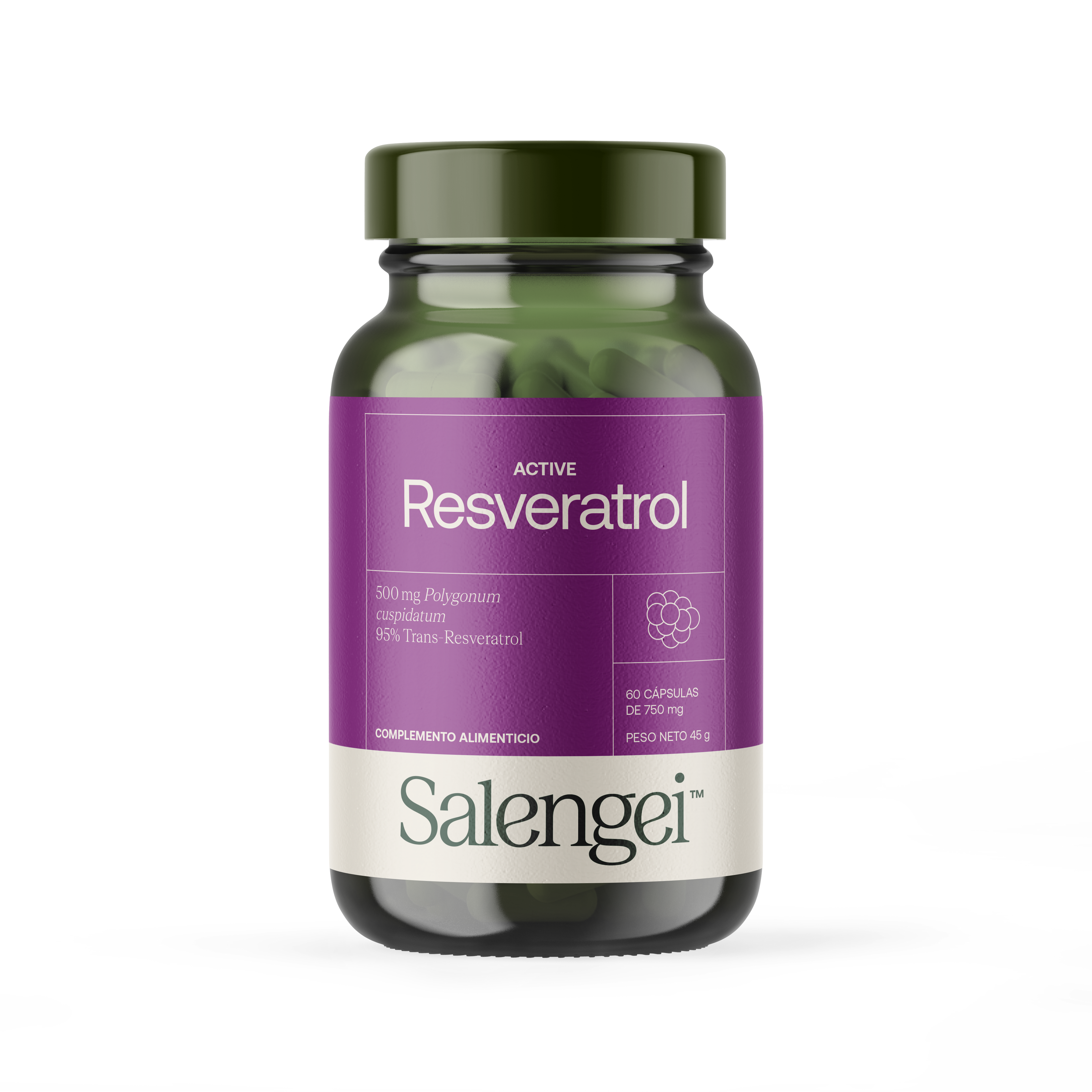 Active Resveratrol - Herzgesundheit und Menopause - 60 Kapseln - Salengei™ image 0