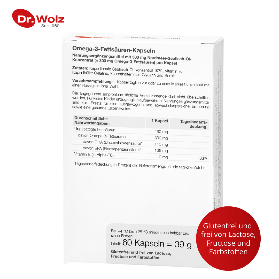 Dr. Wolz Omega-3-Fettsäuren - 60 Kapseln - 110 mg DHA und 165 mg EPA pro Kapsel image 5